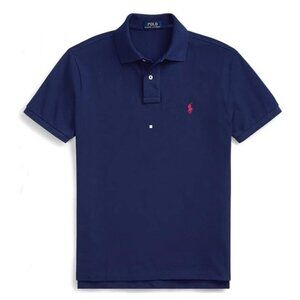 Polo Ralph Lauren  Mens Small Classic Slim Fit Mesh Shirt Blue Pink Pony NEW